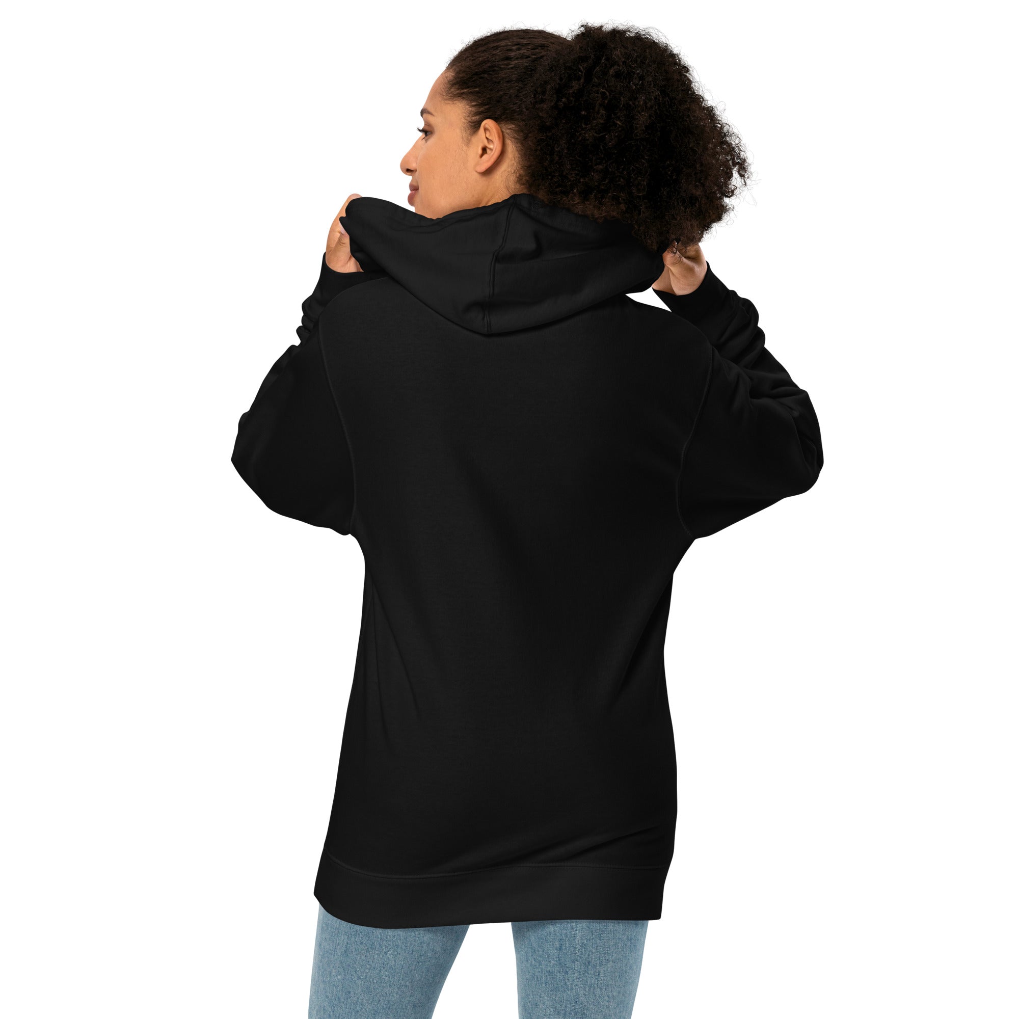Cute Cat in Wreath Embroidered Premium Ladies Midweight Hoodie