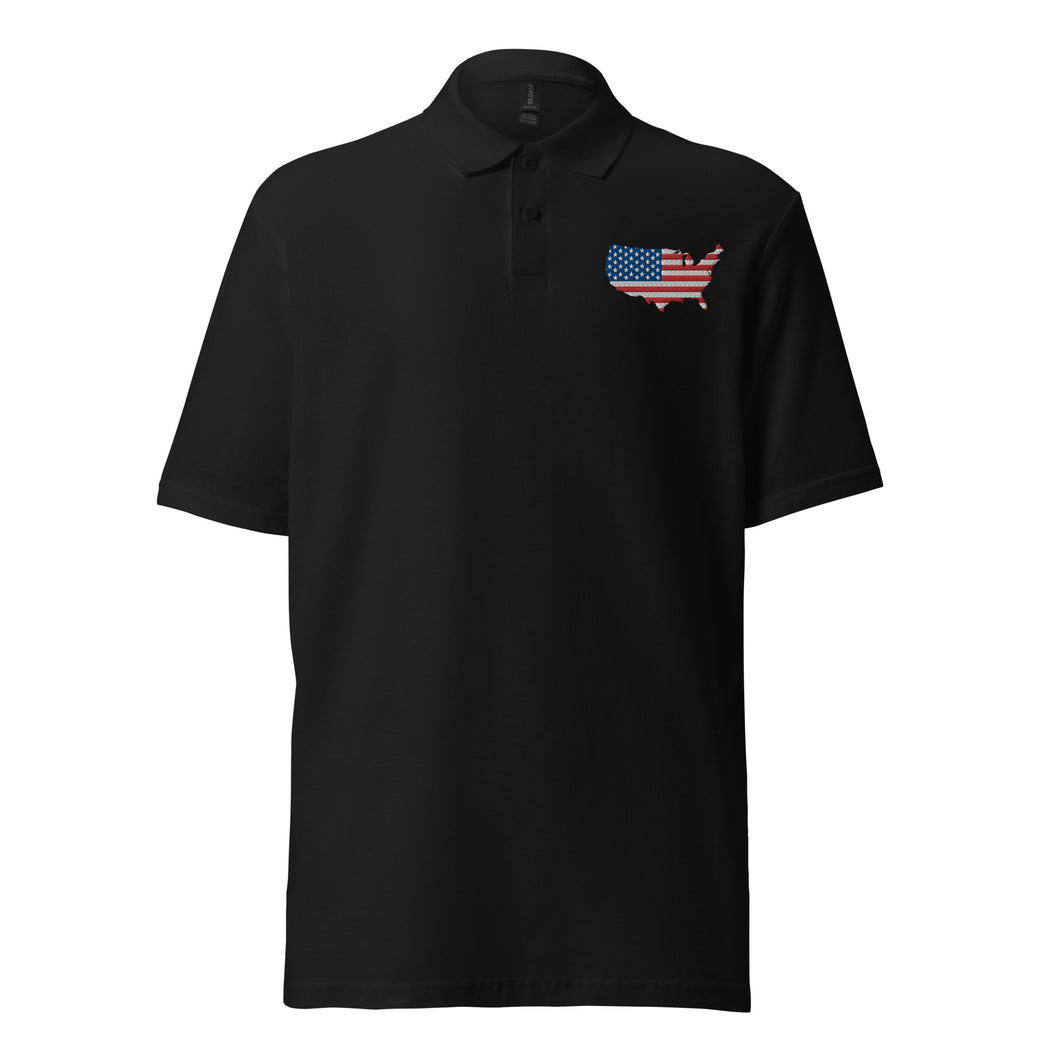 America Embroidered Men's Polo