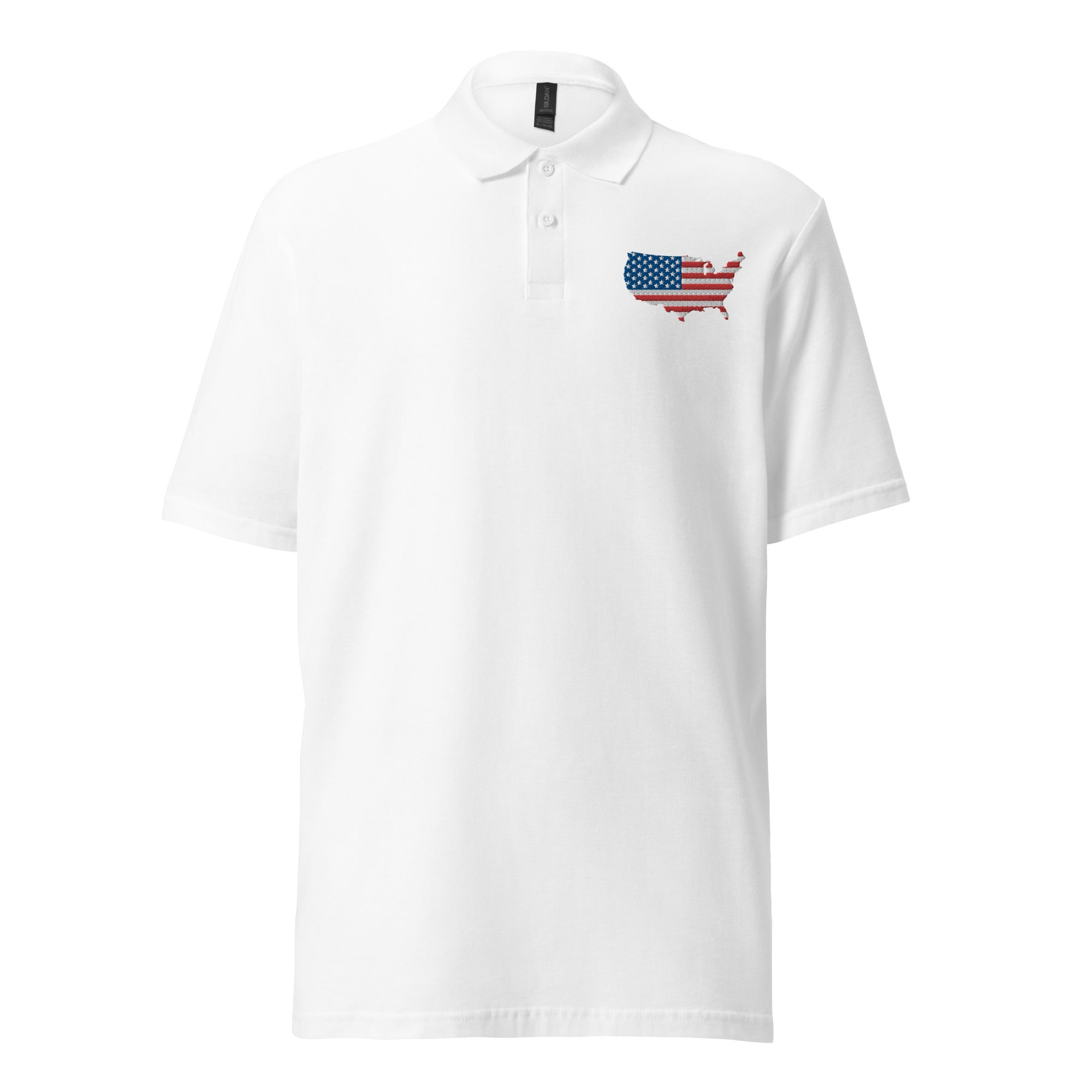 America Embroidered Men's Polo