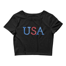 Load image into Gallery viewer, USA Watercolor Women’s Crop Tee
