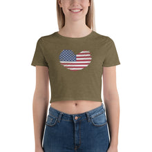 Load image into Gallery viewer, American Heart Women’s Crop Tee
