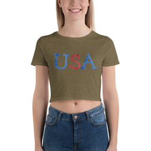 Load image into Gallery viewer, USA Watercolor Women’s Crop Tee
