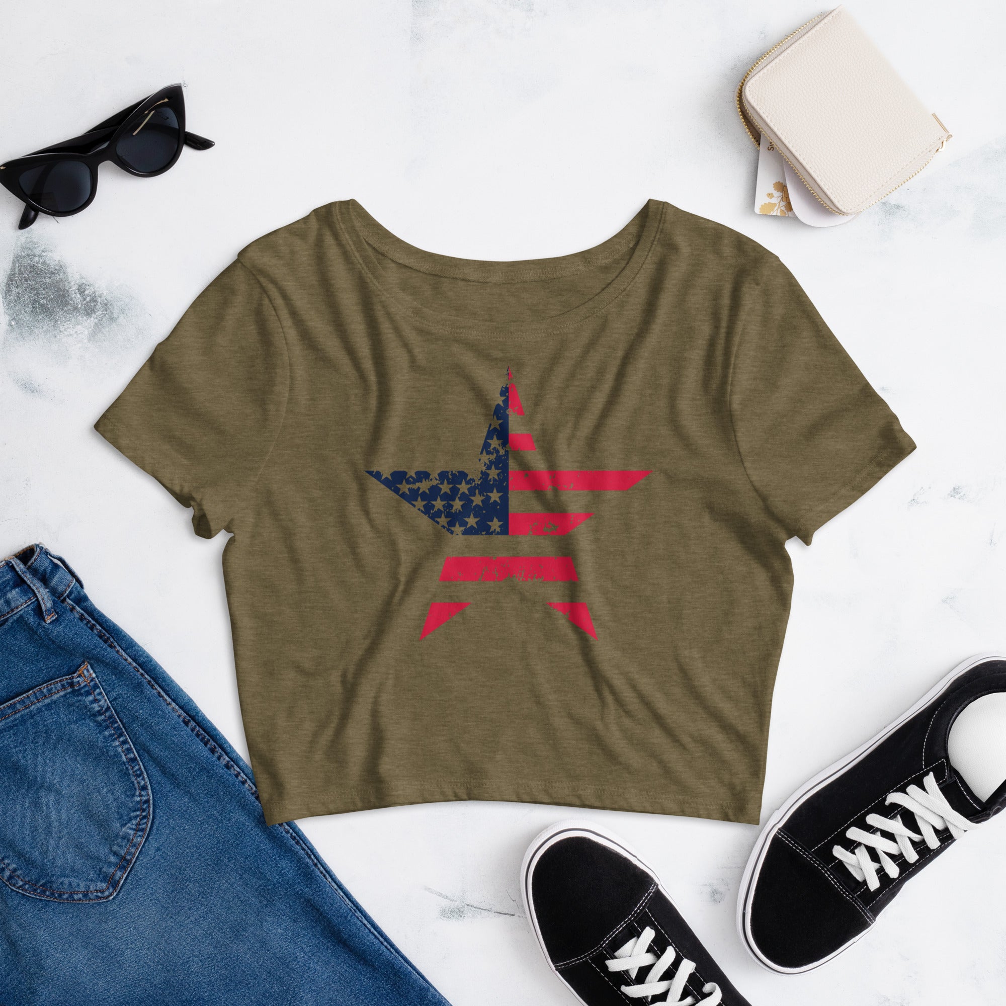 American Star Women’s Crop Tee