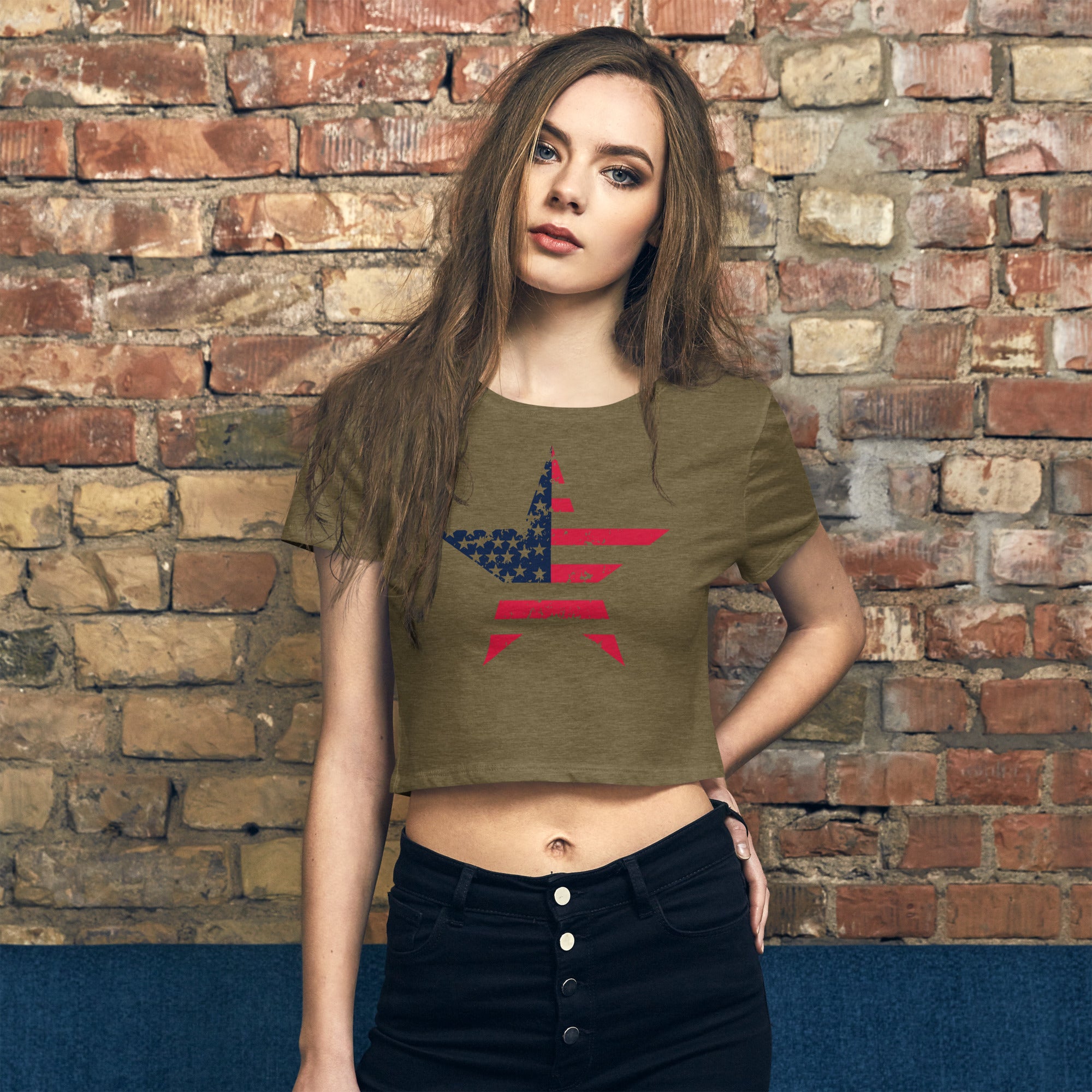 American Star Women’s Crop Tee