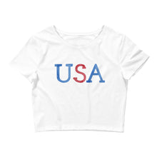 Load image into Gallery viewer, USA Watercolor Women’s Crop Tee
