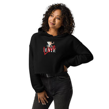 Load image into Gallery viewer, Love Over Hate Ladies Crop Hoodie
