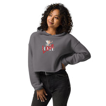 Load image into Gallery viewer, Love Over Hate Ladies Crop Hoodie
