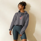 Embroidered Rise Up America Crop Hoodie
