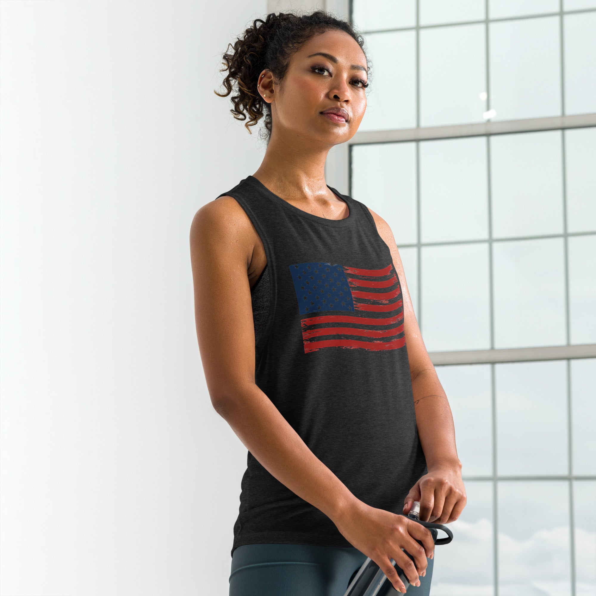Wavy Flag Ladies’ Muscle Tank