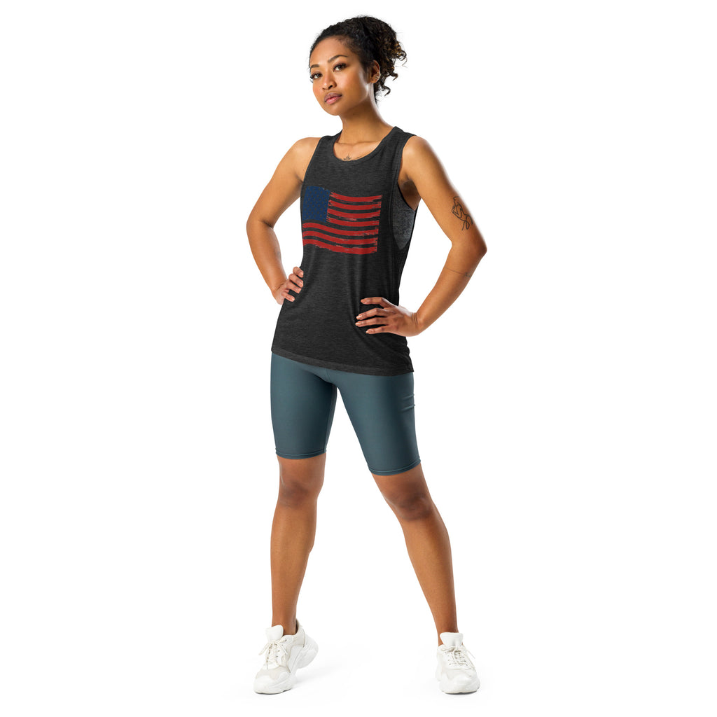 Wavy Flag Ladies’ Muscle Tank
