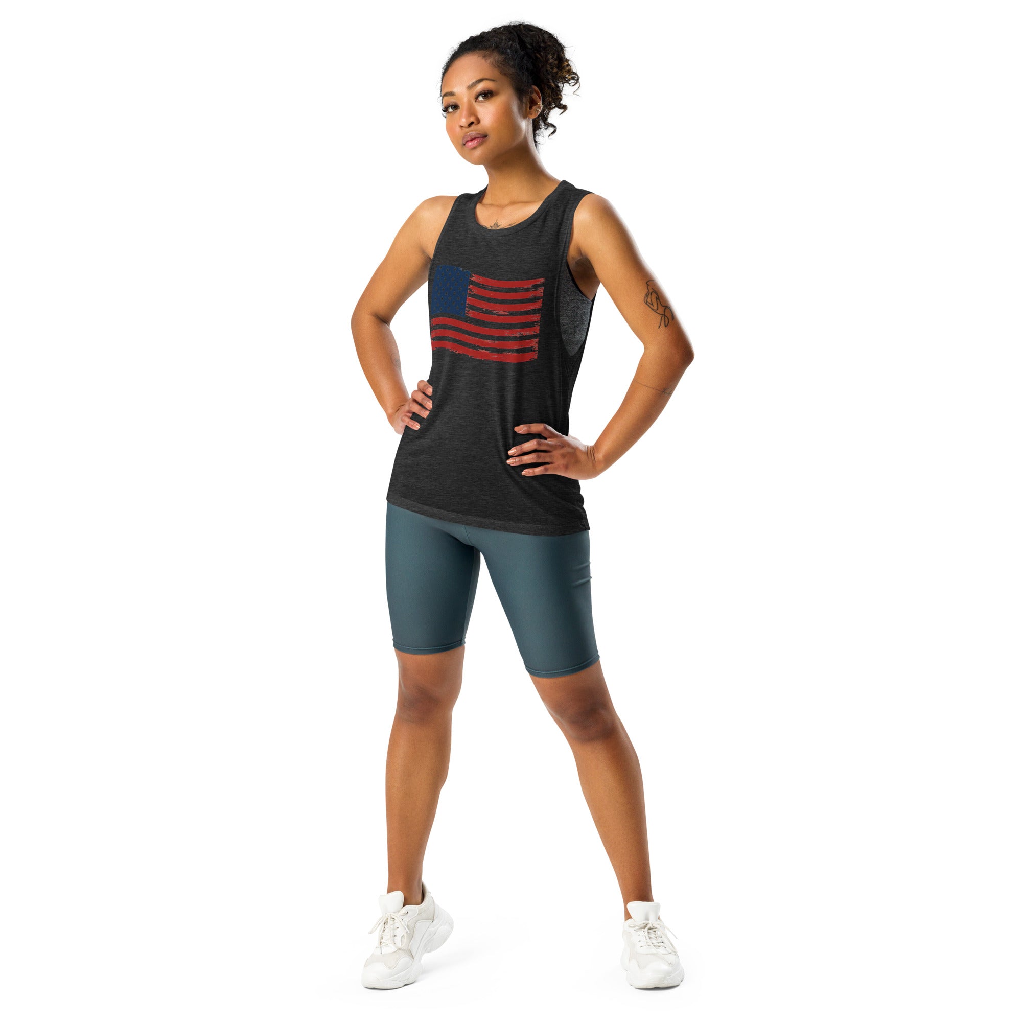 Wavy Flag Ladies’ Muscle Tank