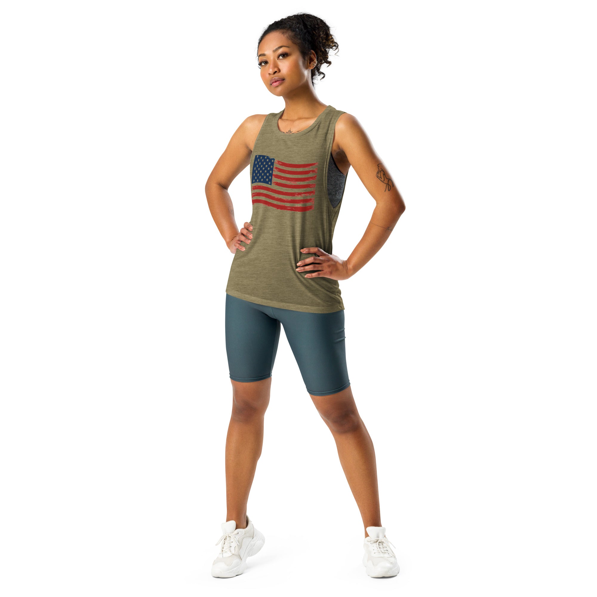 Wavy Flag Ladies’ Muscle Tank