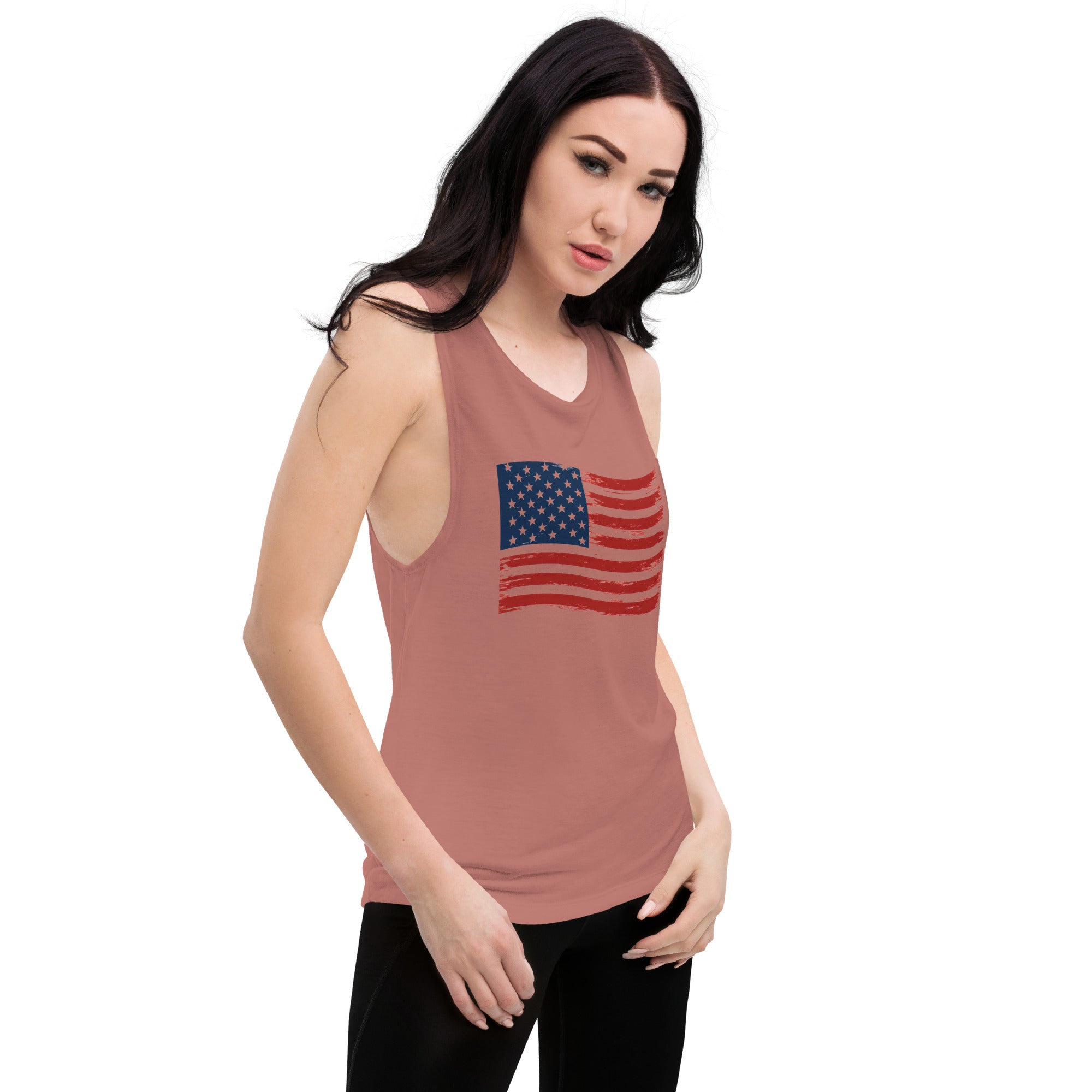 Wavy Flag Ladies’ Muscle Tank