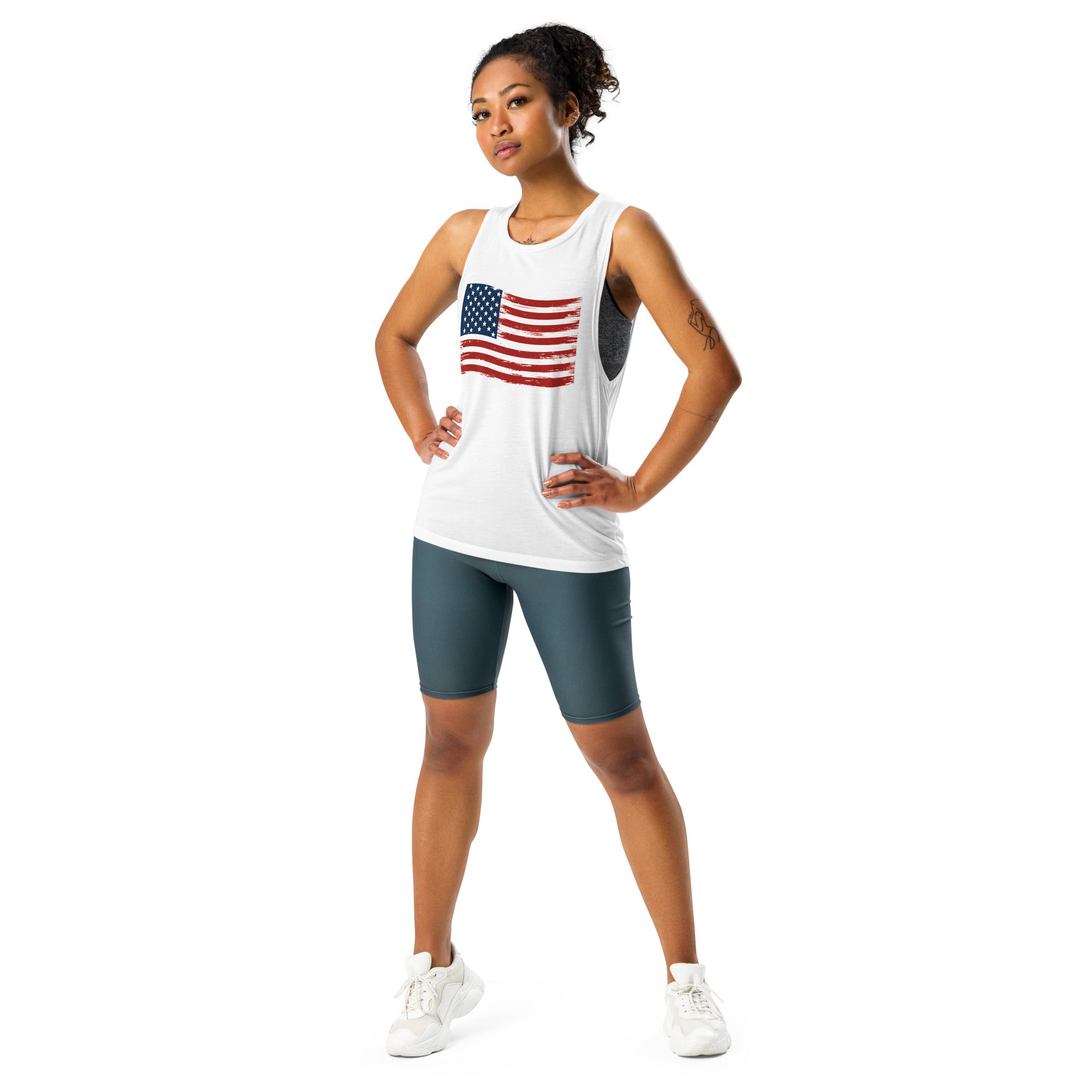 Wavy Flag Ladies’ Muscle Tank